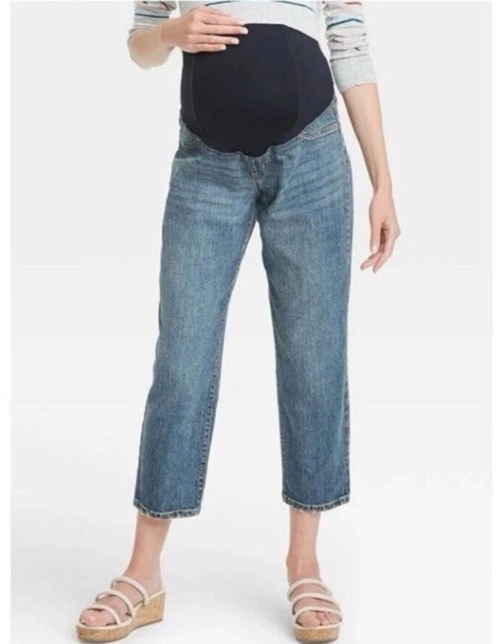 Isabel Maternity Jeans Women’s Size 00 Vintage Straight + Crossover Panel NWT